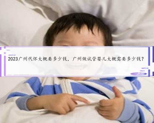 2023广州代怀大概要多少钱，广州做试管婴儿大概需要多少钱？